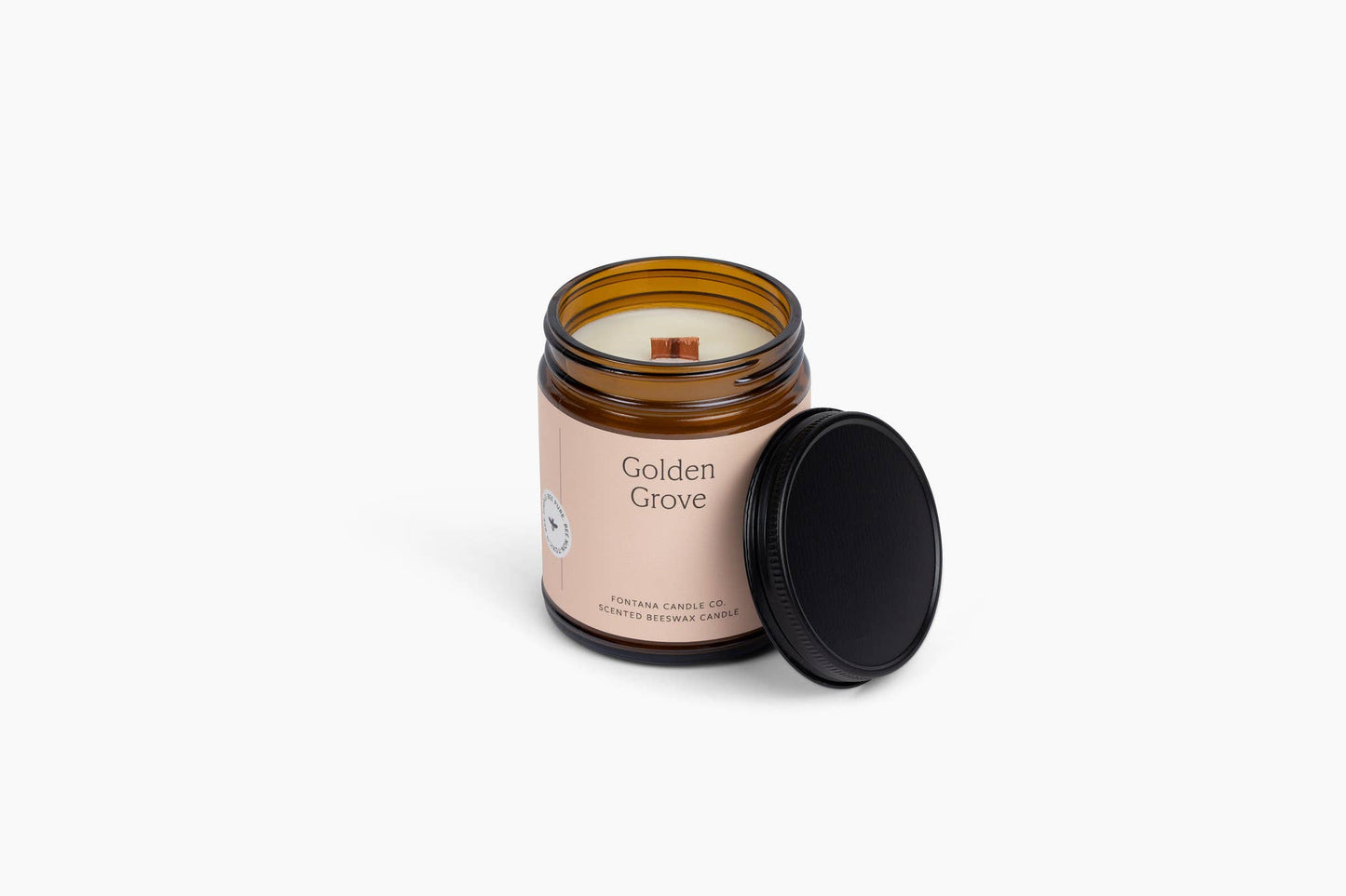 Golden Grove Essential Oil Beeswax Jar Candle: Non-Toxic