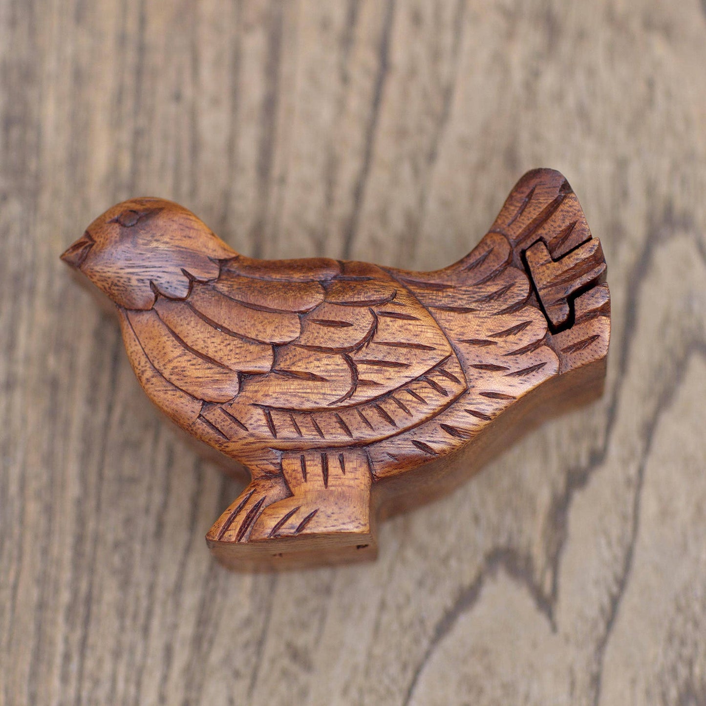 Novica Handmade Magic Magpie Wood Puzzle Box