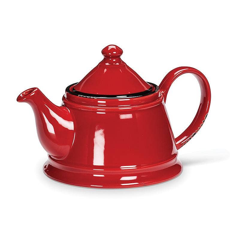 Enamel Look Teapot, 9"L (32oz) - 1045