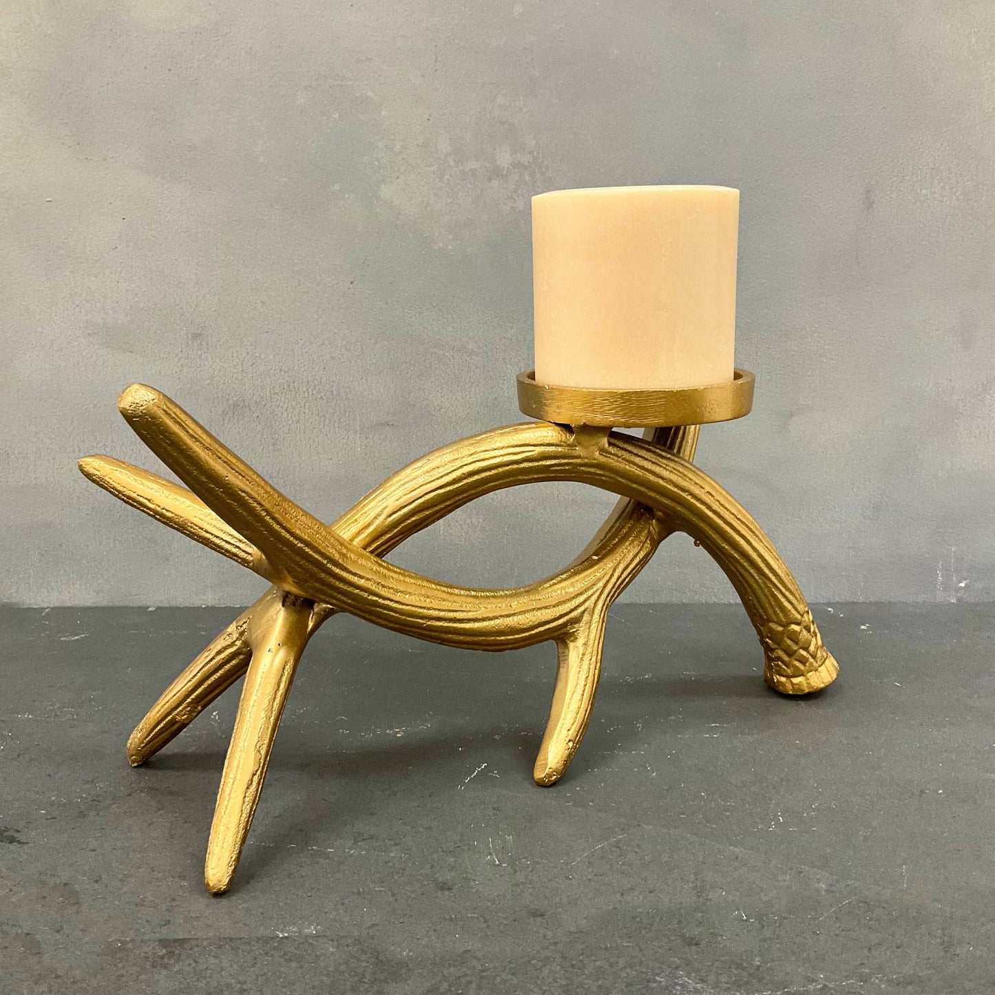 Gold Antler Candle Holder