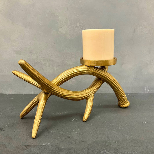 Gold Antler Candle Holder