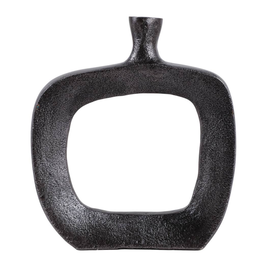 Vase - Black Antique Nickel Open Cut-out Bud, 8 in.